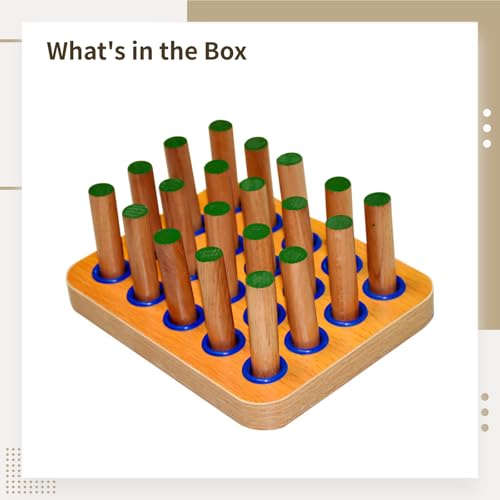 Peg Board Hand Eye Coordination Training Tool - Wooden Finger Board for Stroke Therapy, Rehabilitation, and Fine Motor Skills Development - Includes 20 Pegs - Smooth Surface, Natural Wood Finish