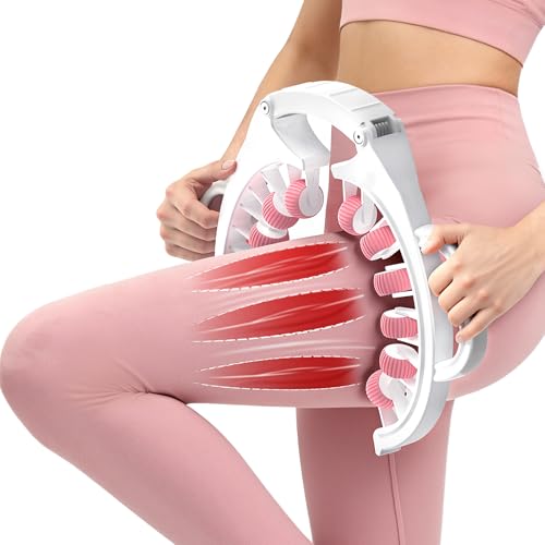 Lymphatic Drainage Massager Roller–Fascia Blaster Tool for Legs,Thighs,and Calves –Deep Tissue Body Sculpting and Anti-Cellulite Massager Tool - color: Pink