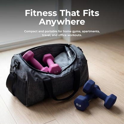 Sunny Health & Fitness Neoprene Coated Hex Shaped Dumbbell Non-Slip Fitness Weights for Home Gym Exercise, Full Body Workout Strength Building, Weight Loss, Sold in Pairs - Sizes - 2LB, 5LB, 8LB, 10LB - style: 5 Pounds