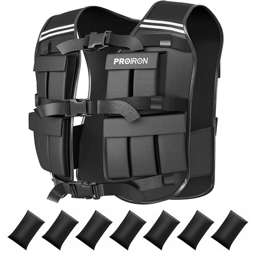 PROIRON Adjustable Weighted Vest 1-22lb/2-44lb,Strength Training Weight Vests for Men Women with Removable Weights, Body Weight Vest for Running Workout Walking Fitness Cardio,Home Gym Equipment - size: 2LB-44LB