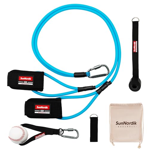 SunNordik Resistance Bands for Pitchers, Baseball & Softball Training Equipment for Improving Arm Strength & Pitching Training, Baseball Pitching Bands for All Skill Levels - style: High School Level (20LB)