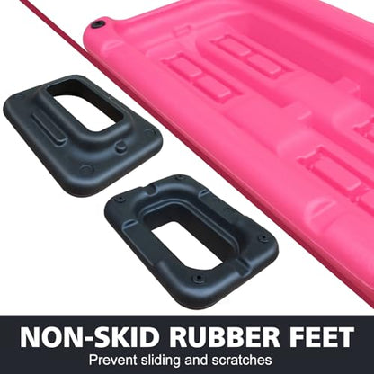 Adjustable Aerobic Step Platform Trainer, Pink and Black, 30x13.8 Inch, with 4 Risers, Non-Skid Rubber Feet - color: Pink and Black
