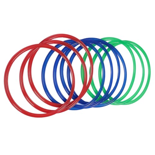 Ring Toss Game, 11in Plastic Rings for Focus Balance and Hand Foot Coordination, Obstacle Course Agility Rings with 10 Connectors for Kids Indoor Outdoor Playground