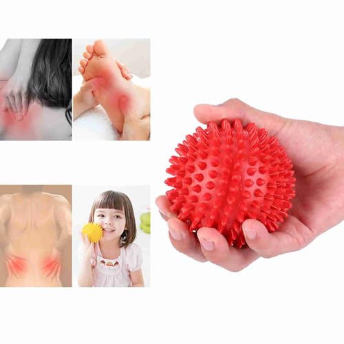 Garosa Spiky Massage Ball, Hard Plastic Point Therapy Muscle Pain Relief Tool for Athletes Runners Red 7.5cm