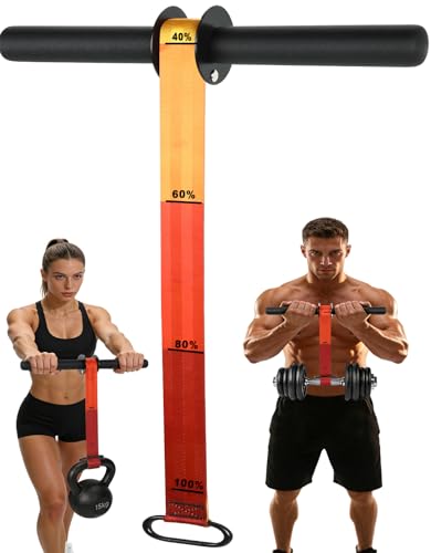 Forearm Strengthener and Wrist Roller,Durable Nylon Strap Forearm Trainer with Quick Locking Gradient Color Mechanism,Ideal for Wrist and Forearm Training - color: Red