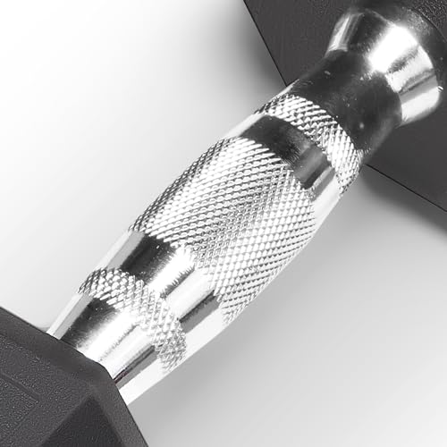 Marcy Classic Rubber Hex Dumbbell with Knurled Grip for Strength Training and Bodybuilding, 5lb - 50lb Single Dumbbell for Exercise & Fitness, Sold Individually - style: 25lb, Single