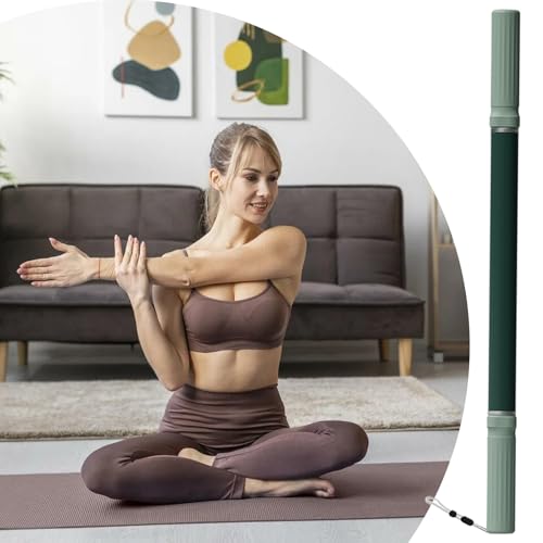 Yoga Stick, Fitness Tool for Stretching, Titanium Steel Pilates Equipment Body Relaxation Ergonomic Training Device for Sports Outdoors Home Workout Gym Exercise Running, 353g