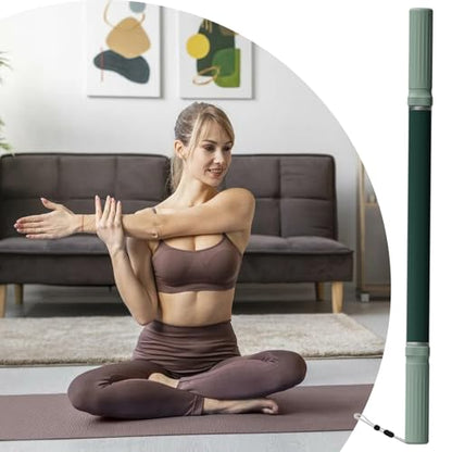 Yoga Stick, Fitness Tool for Stretching, Titanium Steel Pilates Equipment Body Relaxation Ergonomic Training Device for Sports Outdoors Home Workout Gym Exercise Running, 353g
