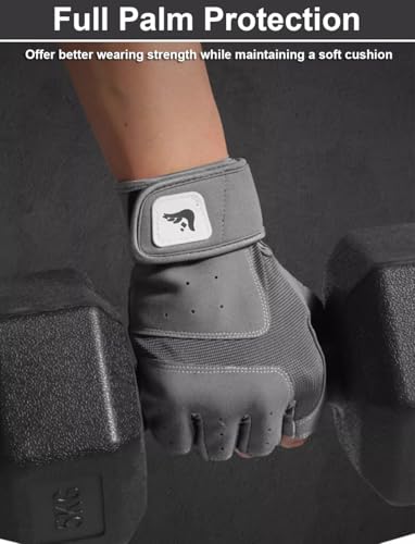 Workout Gloves for Men Women, Anti-Slip Fingerless Gloves for Weightlifting, Mens Workout Gloves Weight Lifting Gloves Gym Gloves for Men, Exercise Gloves Gym Accessories for Men