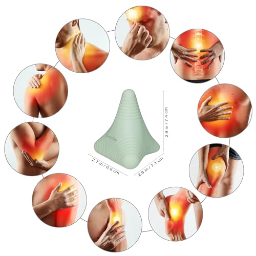 Trigger Point Massage Ball, Manual Massager Tool for Muscle Knot Deep Tissue Relief Myofascial Release Physical Therapy Hip Flexor Iliacus Psoas Hand Foot Back. 2.8×2.9” (Green) - color: Green