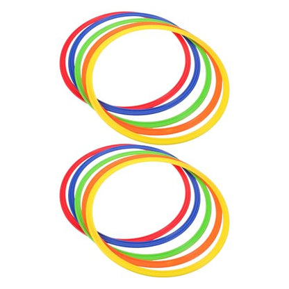 Wakauto 10pcs Football Agility Training Rings Plastic Speed Jumping Hoops Set for Soccer Football Drills and Coordination Practice