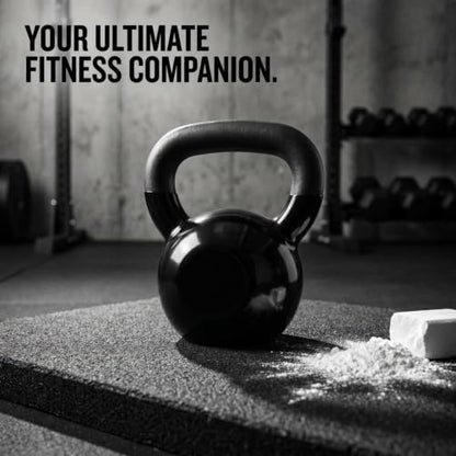 Amber Fight Gear Vinyl Coated Kettlebell Weights | Solid Cast Iron Kettle Bells for Strength Training, Core Workouts & Cardio | Home Gym Exercise Equipment for Men & Women | 5 lbs to 70 lbs