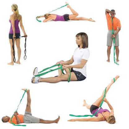 Stretching Strap Yoga Strap for Home Workout, Exercise, Pilates and Gymnastics, 10 Loops Non-Elastic Stretch Bands with Aesthetic Packaging for Women & Men