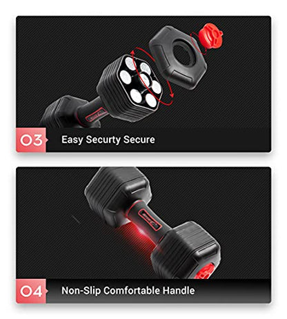 Nice C Adjustable Dumbbells, Neoprene Hand Weights - style: Black 18lb Pair