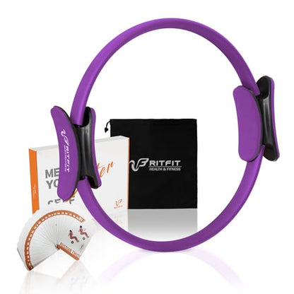 RitFit Pilates Ring Circle - 14 Inch Magic Fitness Circle for Toning Inner & Outer Thighs, Bonus Workout Guide Included