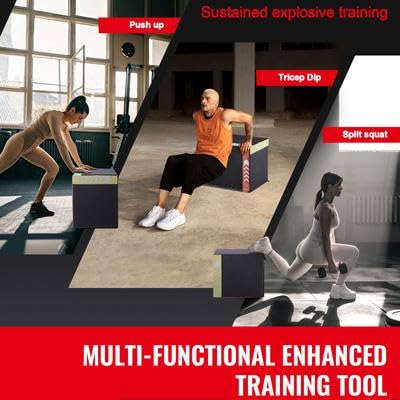 Happybuy 3-in-1 Plyometric Jump Box, 16/14/12 Inch Adjustable Cotton Plyo Box, Anti-Slip Fitness Exercise Platform for Home Gym Training, Conditioning, Strength Training, Black