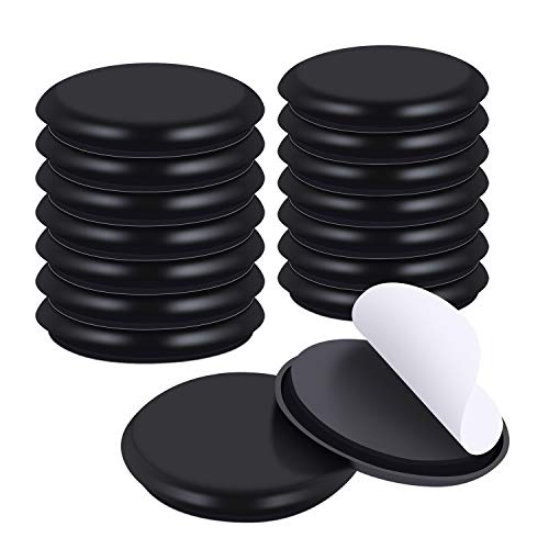 Ezprotekt 16 Pack 2-3/8" Self-Stick Round Carpet Furniture Sliders Furniture Moving Slider for Carpet, Heavy Duty Self-Adhesive Furniture Movers Moving Pads Chair Glides for Carpet (Round, Black - color: Black, size: 2 3/8"