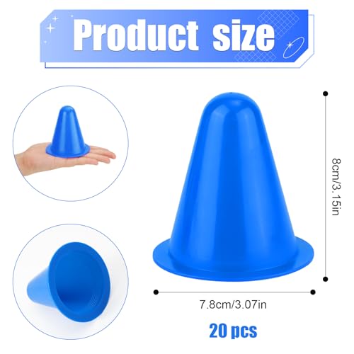 XIHIRCD 20pcs Soccer Cones, 3.15 Inch Mini Practice Cones Sports Cones Field Markers Cones Basketball Cones Training Cones for Outdoor Indoor Basketball Football Footwork Training