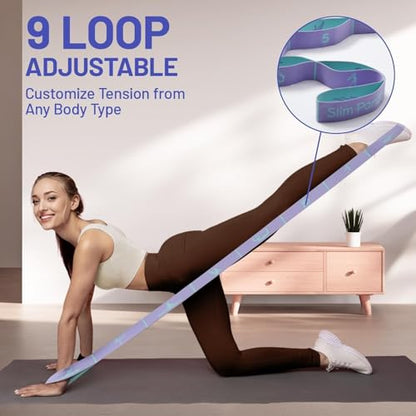 Stretch Strap, Multi-Loop for Physical Therapy,Elastic Yoga Stretching Strap for Dance,Yoga, Pilates & Gymnastics Exercise, Ballet Stretching Band for Flexibility, Leg Stretching - color: Purple