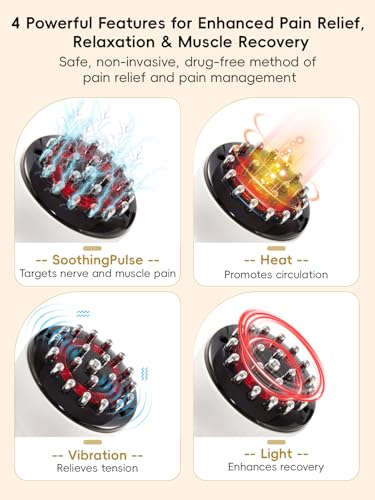 Sciatica Pain Relief Devices – Deep Tissue Massager with Multi-Mode Technology, Heat & Light, Targeted Relief for Sciatic Nerve & Lower Back Pain (White)
