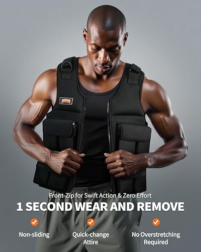 Adjustable Weighted Vest with Shoulder Pads - Adjustable Size & Weight - 10/15/20/30/40/50/80lbs Body Weight Vest for Men & Women - color: D.40 LB