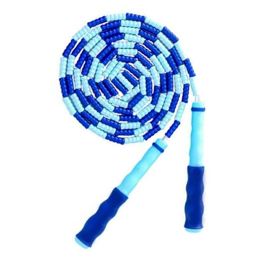 Jump Rope for Kids Girls and Boys, Soft Beaded Jump Ropes, Adjustable Skipping Rope, Tangle-Free Segmented Rope for Kid and Women Men Adults Exercise, Keeping Fit, Training - 9.2Ft - color: Blue3