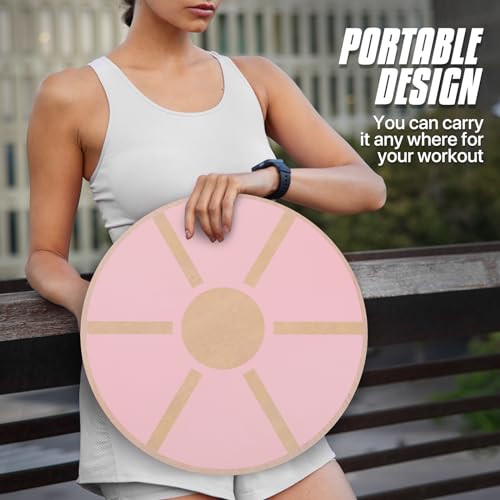 MADOG Wooden Wobble Balance Board for Adults, 15.5" Anti-Skid Sandpaper for Workout Core Trainer Physical Therapy, Home Gym Stability Board
