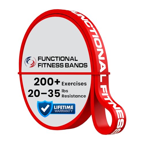 Rubberbanditz Pull Up Assist Resistance Bands Heavy Duty Loop Exercise Workout Bands for Powerlifting, Mobility, and Stretching - color: Red
