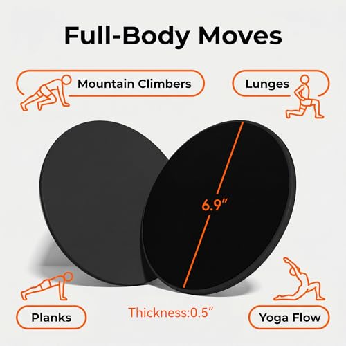 Dual Sided Exercise Sliders Core Workout Gliding Discs For Home Gym Pilates Yoga And Fitness Training 2 Pack