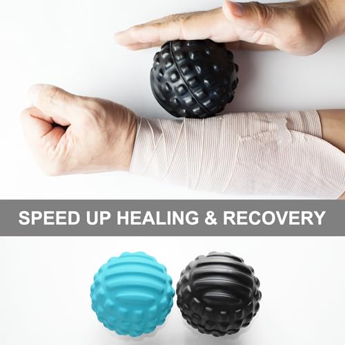 Firm Foam Massage Ball for Deep Tissue and Myofascial Release. 2.9″ High-Density Hard Fascia Ball for Muscle Knots, Recovery, Trigger Point Therapy, Pain Relief, Foot Plantar Fasciitis. (Blue)