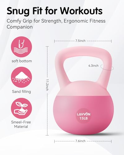 Soft Kettlebell - Cushioned Impact-Resistant Base and Anti-Slip - color: Pink