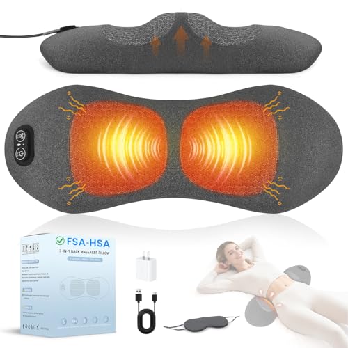 3 in 1 Lower Back Massager - Smooth Triple Fusion Back Massager with Heat,Vibration Massager & Airbag Traction Spine Massager for Lower Back Pain Relief,Deep Tissue Relaxation FSA Eligible HSA
