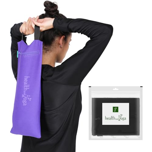 HealthAndYoga™ Yoga Sand Bags - Double Bag with Inner Waterproof Bag - Prop for Adding Weight and Support (Black) - color: Black