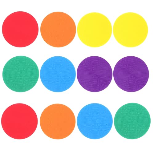 VALICLUD 12pcs Multi-Color Flat Spot Markers 10cm Football Field Training Discs for Soccer Agility Drills and Sports Practice