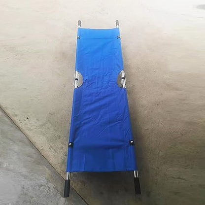 Portable Folding Medical Stretcher - Stainless Steel First Aid Patient Transfer Board - Blue Emergency Immobilization for Home & Accident Rescue 200x54cm