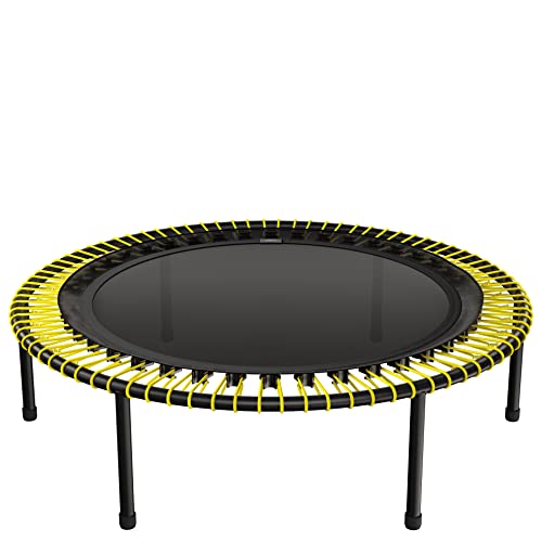 bellicon Mini Trampoline | Bungee Suspension up to 440 lbs | Indoor Fitness Rebounder for Adults | Screw-in Legs - color: Yellow, size: 44"
