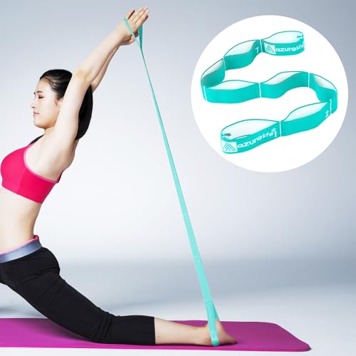 Elastic Yoga Stretching Strap, Multi-Loop Stretch Strap for Physical Therapy, Pilates, Yoga, Dance & Gymnastics Exercise and Flexible Pilates Stretch Band - color: Elastic-Green