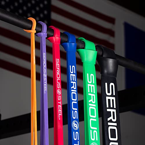 Serious Steel 41" Assisted Pull-up Band, Heavy Duty Resistance Band Sets, Stretching, Powerlifting, Resistance Training and Pull Up Assistance Bands - color: Complete Set (#0-5)