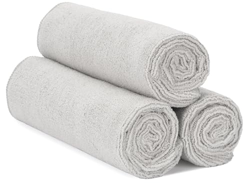 S&T INC. Microfiber Gym Towels, Yoga Towel for Home and Gym Bag, 16 Inch x 27 Inch, 3 Pack - color: Light Grey