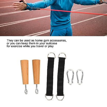 Wooden Pull Up Grips, Durable Beech Wood Strength Trainer, Grip Handles for Home Gym, Upper Body Workouts, Travel Fitness Enthusiasts