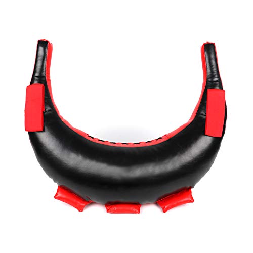 Ox Horn Weightlifting Sandbag, Weight Training Power Bag Filled Weight Fitness Sandbag for Weight Lifting Squat Twist Snatch Warm up Exercise - color: Red & Black