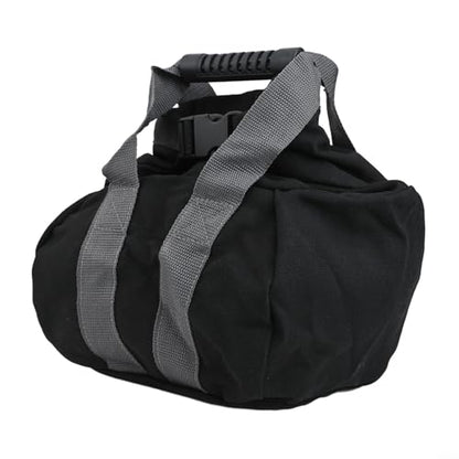 Adjustable Canvas Kettlebell Sandbag with Handle and Tight Closure Black 10x9.8x6.7 inch for Home Gym Fitness Yoga Strength Exercise