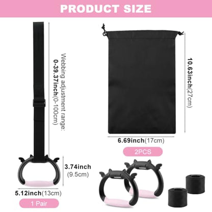 Gymnastics Rings, Pull up Rings with Adjustable Strap, Indoor Outdoor Pull-up Bar Strength Training Ring for Home Workout Fitness Exercise Training - Load Bearing 550lb