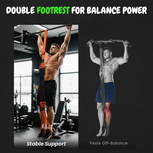 Adjustable Pull Up Assistance Bands with Foot and Knee Support, Heavy Duty Resistance Bands for Pull Up Bar, Full Body Strength Training System for Home Gym, Pull Up Assist Bands with Handles and Bag