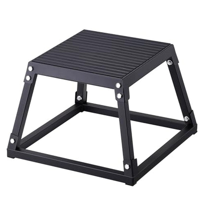 Happybuy 12" Plyometric Jump Box, Steel Plyo Box, Anti-Slip Fitness Platform, Jumping Agility Box for Home Gym Training, Conditioning, Strength Training, Black