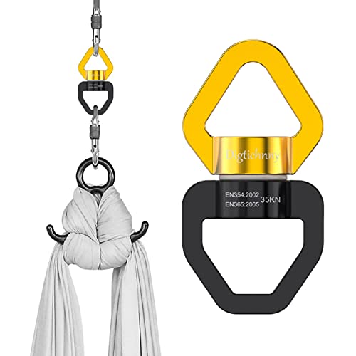 Swing Swivel, 35KN Safety Rotational Device, Swing Spinner for Web Tree Swing, Aerial Dance, Children's Swing, Hanging Hammock Black-Gold - style: Black Gold-1 Pack
