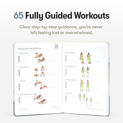 Dumbbell Transformation Journal & Elevate Exercise Cards Home Workout - style: Hardcover Journal, and Exercise Cards