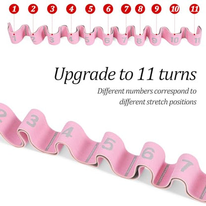 Yoga Bands For Stretching Stretch Straps with Loops Elastic Stretching Strap With Loops Physical Pilates Stretch Band For Flexibility(Pink)