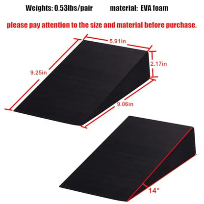 Squat Wedge Block Non-Slip Slant Board Calf Stretcher, 2pcs Ankle Knee Leg Stretcher, Heavy Duty Incline Ramp for Heel Elevated Squat, ATG Split Squat, deadlift, Lunge, Yoga, Pilates, Physical Therapy
