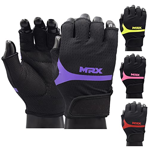 MRX Ladies Weight Lifting Gloves Women Fitness Training Exercise Glove Anti Slip Padded Shock-Absorbing Extra Grip Crossfit Multi Colors - color: 2626 Purple, size: X-Large